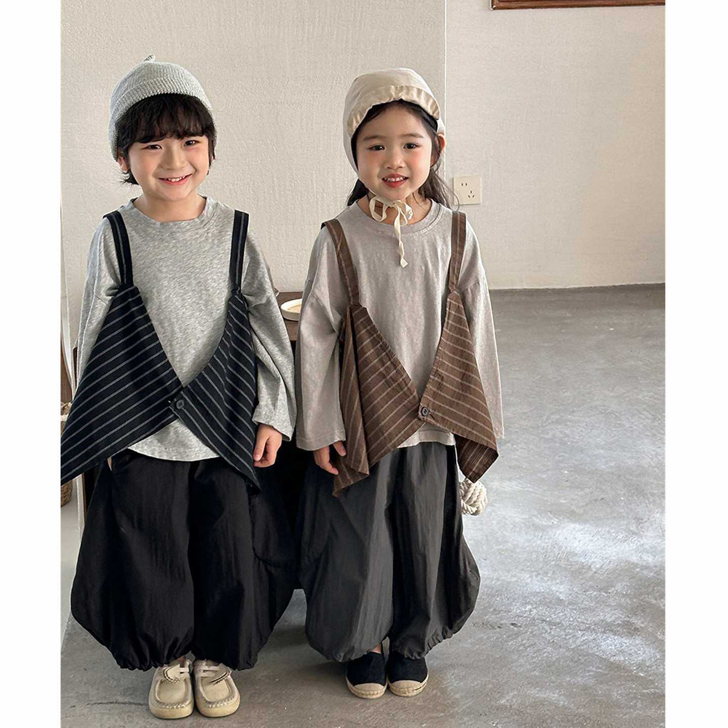 儿童条纹马甲背心打底衫两件套韩版春秋款男女宝宝净色长袖T恤潮,童装/婴儿装/亲子装,T恤,淘宝优惠券,粉丝福利购,淘宝优惠卷