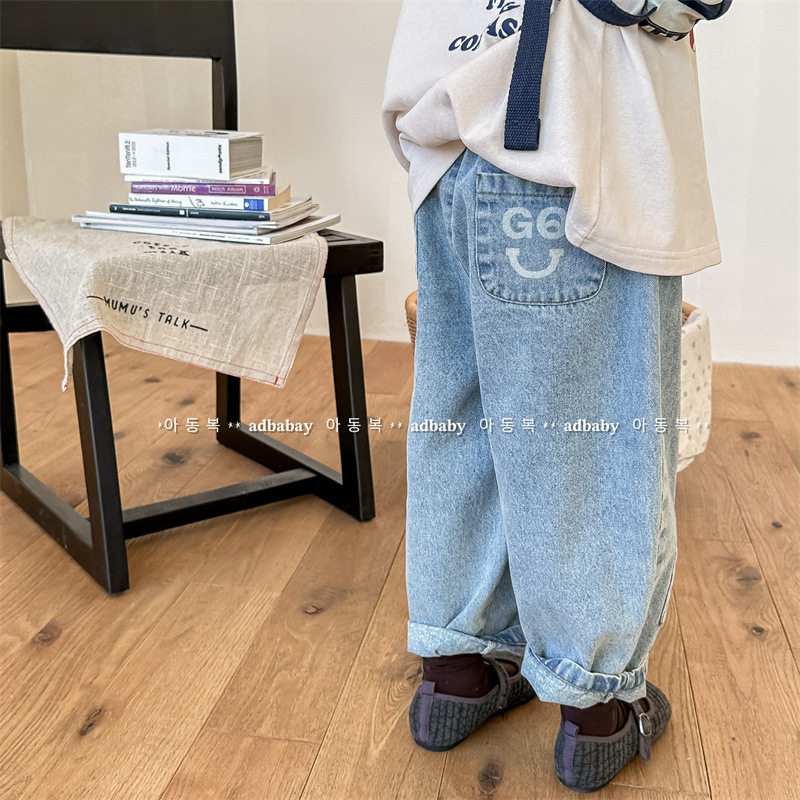 儿童韩版春装牛仔裤长裤男女童拼接款哈伦裤宝宝宽松百搭休闲裤潮,童装/婴儿装/亲子装,裤子,淘宝优惠券,粉丝福利购,淘宝优惠卷