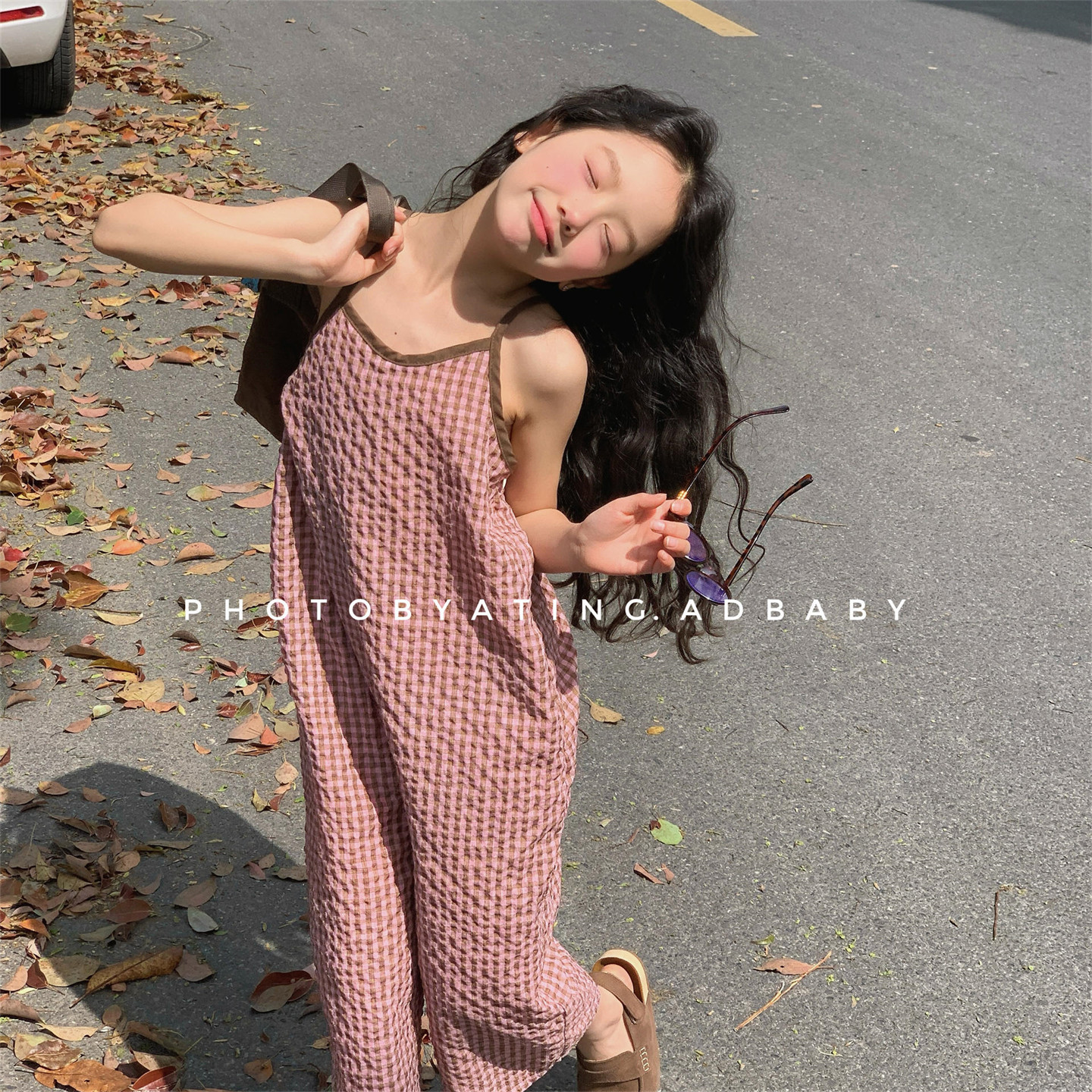 女童韩版夏装吊带连体裤图片
