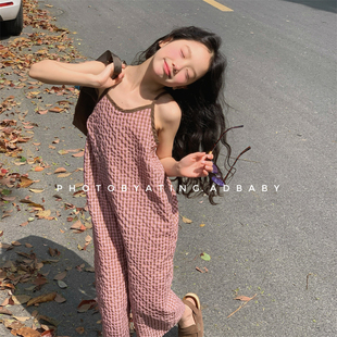 女童韩版夏装吊带连体裤度假风儿童夏季连身衣七分裤宝宝背带裤潮