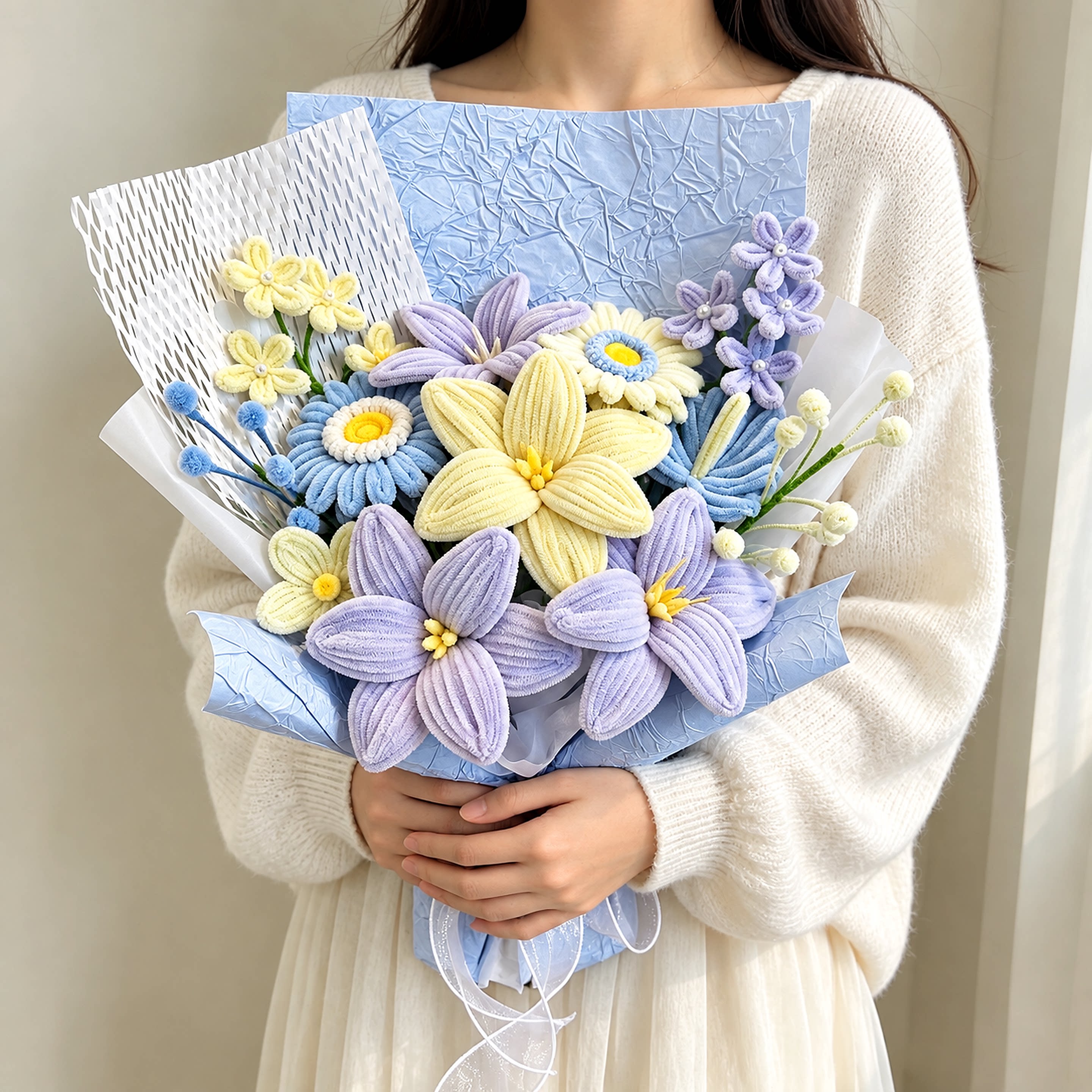 成品仿真百合花创意礼品套装生日情人节礼物高级感花生日礼物女士