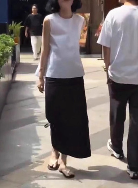 今年流行特惠24216大爱美依缘2025夏季新款简约无袖后背镂空上衣