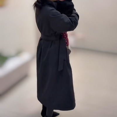 今年流行特惠25135婕妤秀立领长款夹棉棉服女2025冬新款大衣宽松