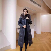 今年流行特惠2025冬新款 绵羊皮加厚 个性 冬季 真皮羽绒服女过膝长款