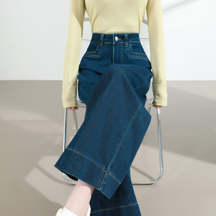 九分直筒牛仔裤女春秋季2025新款高腰宽松小个子百搭显瘦阔腿裤子