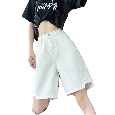 新中式国风刺绣牛仔短裤女