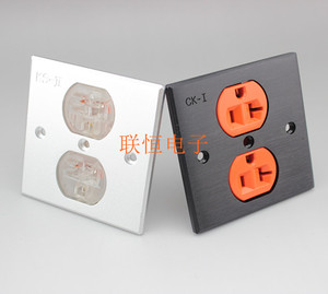 蛇王纯铜美标电源插座芯 美式墙上插座带86面板 墙插