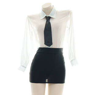 蛋壳实验室 半透衬衫 做你 OL制服秘书套装 性感包臀裙 小秘书