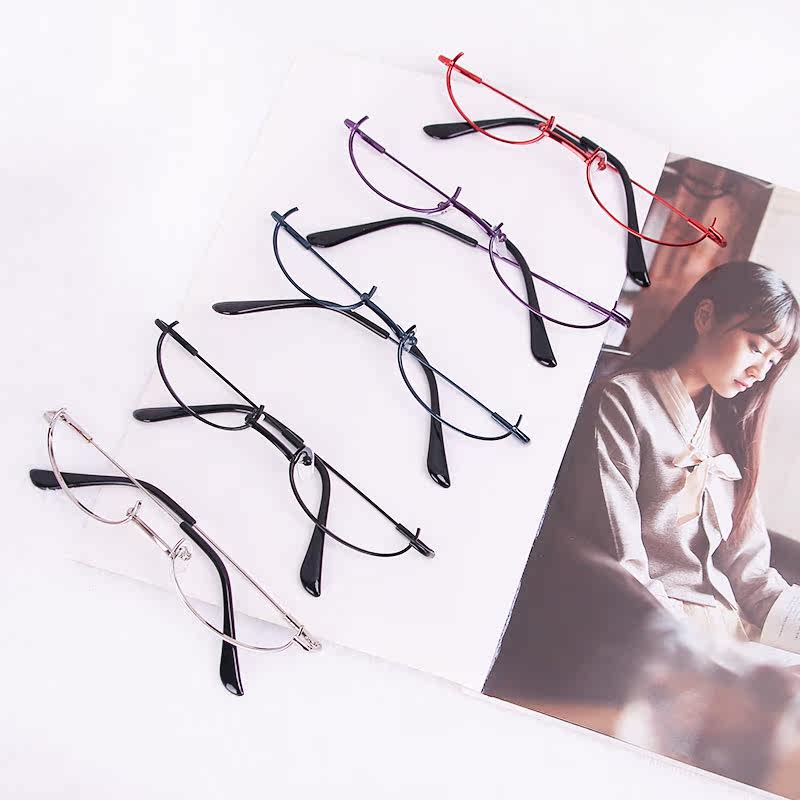 【蛋壳实验室】软妹半框眼镜 自拍眼镜架网红眼镜框半框没有镜片