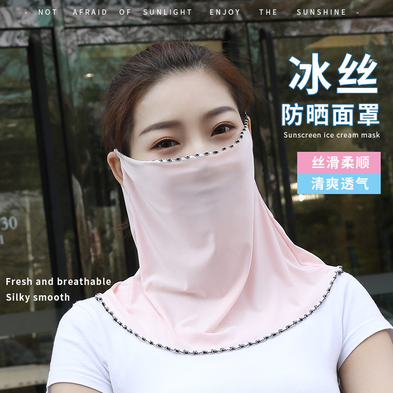 防晒三角丝巾护脖子颈口罩女夏季挂耳式围巾薄款骑车面纱遮脸面罩|msdalam kategori Aksesori/Belt kulit/Hat/Muffler, Muffler/tudung/selendang - dari Buy2taobao.com untuk memberikan perkhidmatan ejen Taobao profesional membeli