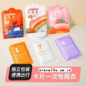 一次性卡片雨衣儿童成人旅行便携长款 全身防暴雨加厚户外旅游雨披