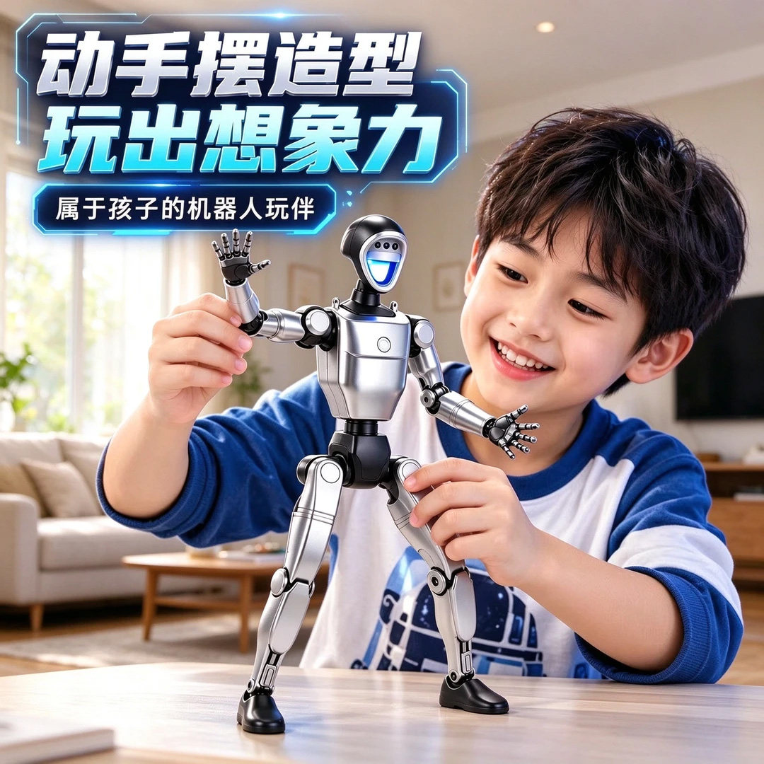 AI机器人智能声光可动玩偶摆件变形玩具桌面2026新款生日礼物模型