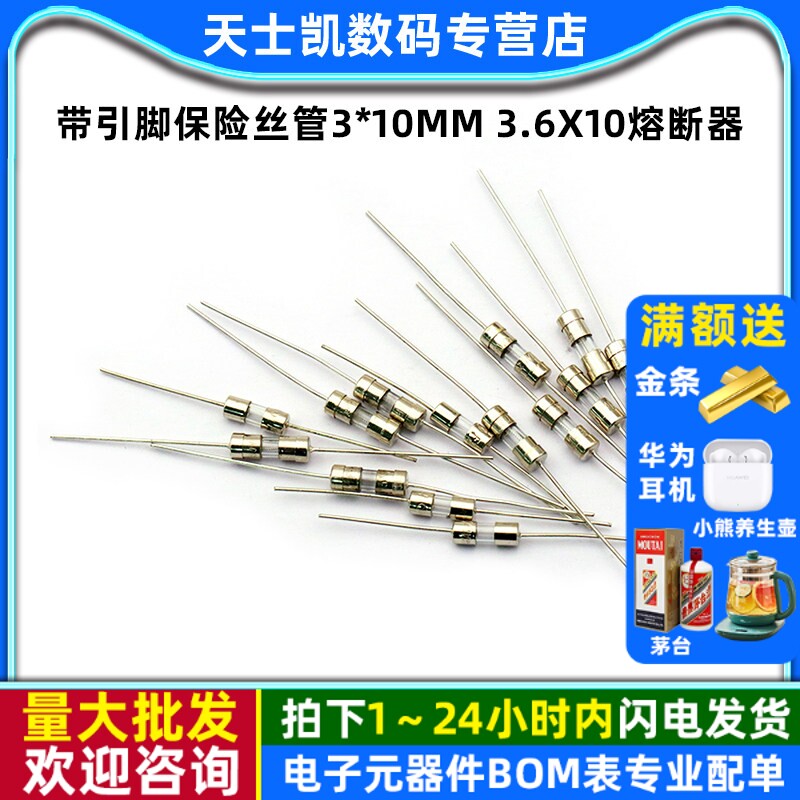 带引脚保险丝管3*10MM图片