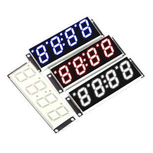 TM1650四位数码管显示模块 0.8英寸4位带时间点 2按键 电压3.3-5V