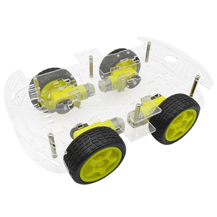 4轮智能小车底盘4WD四轮驱动双层板4电机智能车循迹 避障 DIY套件