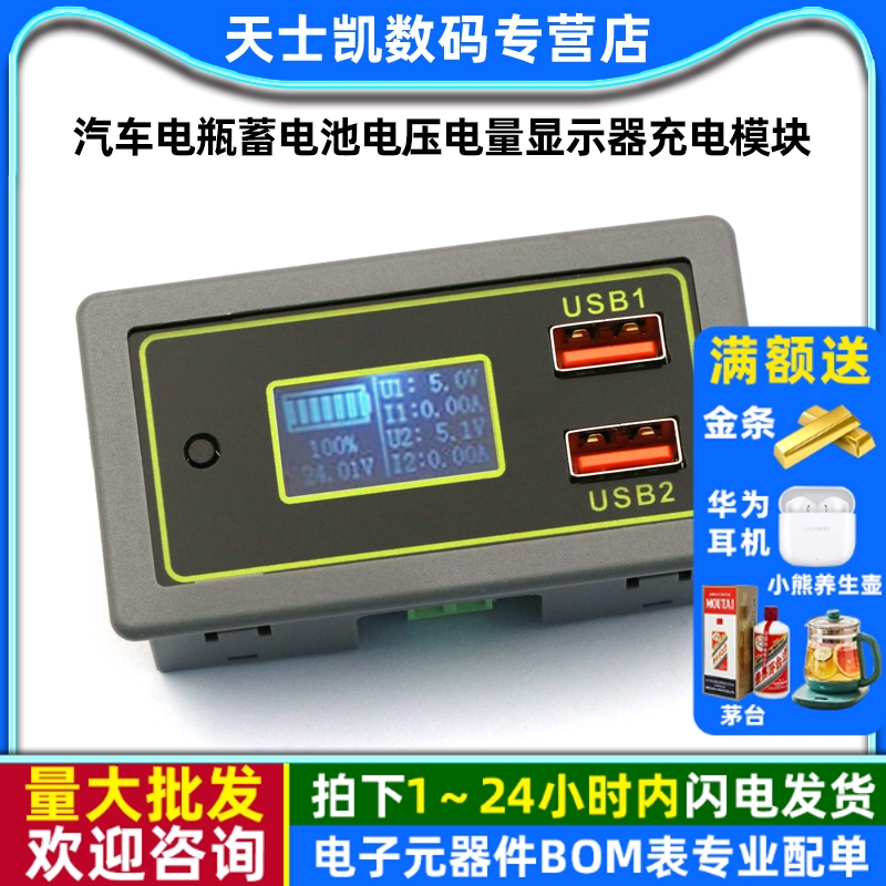汽车电瓶蓄电池显示器充电模块
