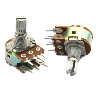 双联电位器 B20K WH148功放音量电位器 调音 6脚 柄长15MM (2个)