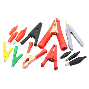 鳄鱼夹测试夹子护套电源电线夹纯铜全铜接搭电测试夹接线小中大号