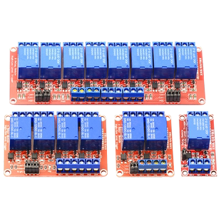 1 2 4 8路 5V12V24V继电器模块带光耦隔离开发板支持高低电平触发