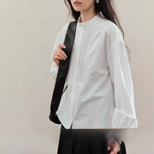 天才诗人法式文艺木耳领花边装饰衬衫松弛感廓形衬衣棉叠穿复古