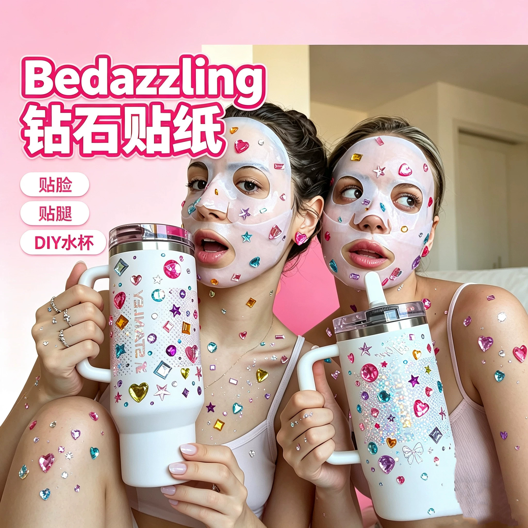 Bedazzling钻石贴纸脸化妆/美容工具