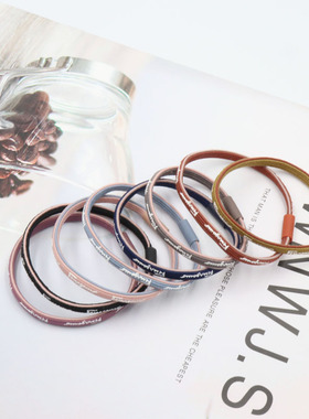 新款个性英文字母发圈简约马尾不伤发橡皮筋少女清新头绳发饰韩系