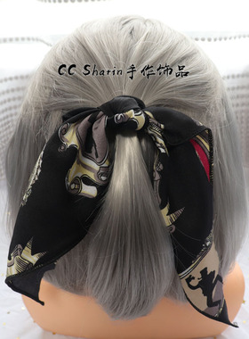 CCS原创日系樱花蝴蝶结头绳飘带后脑勺Lolita丸子头发圈软妹发饰