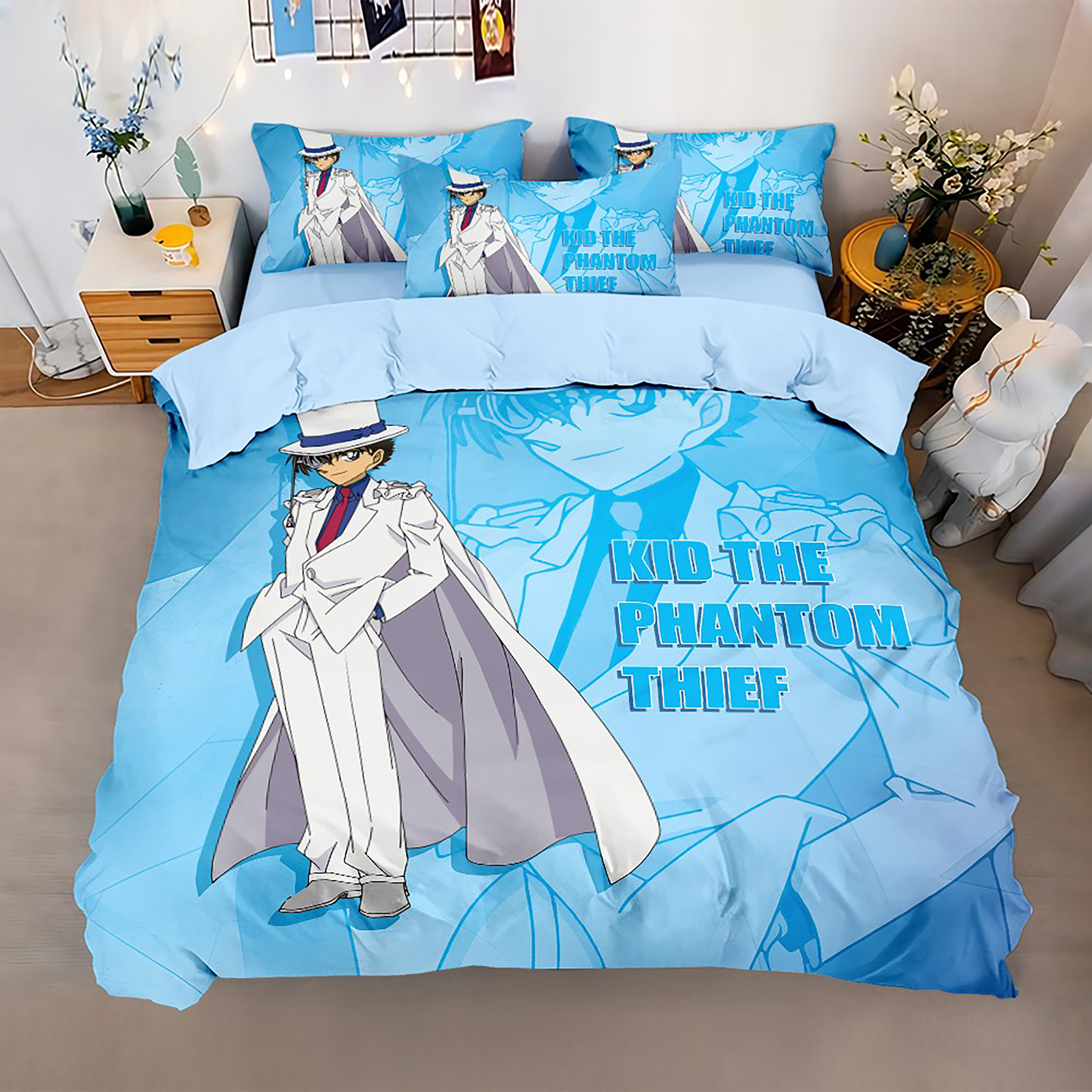 怪盗基德侦探四件套被套床单柯男学生宿舍床上用品三件套非全棉南