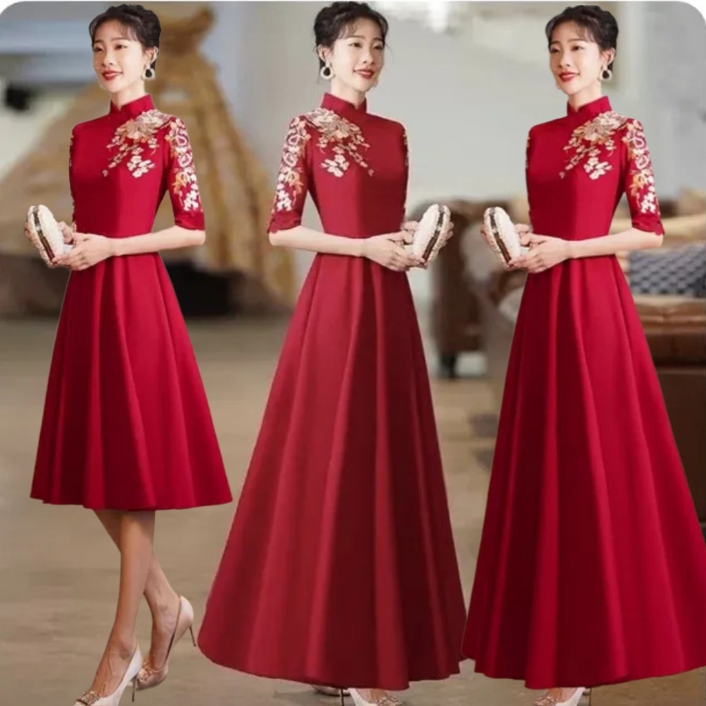 礼服迎宾服装大合唱团演出服女款长裙中老年高端成人红歌比赛礼仪图片