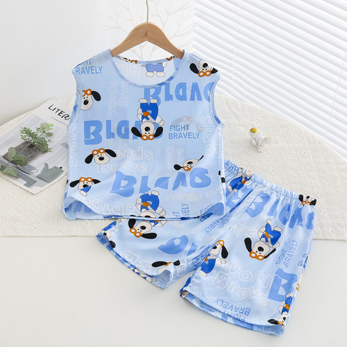 儿童人造棉夏季家居服薄款透气