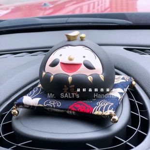 达摩摆件家居摆件和风车载摆件香薰石膏扩香石汽车装 饰中控台摆件