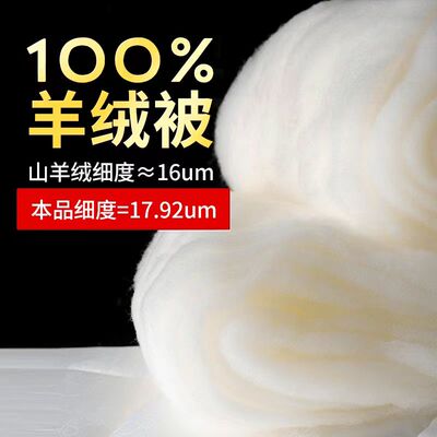 100%纯超细羊毛被冬被加厚保暖被