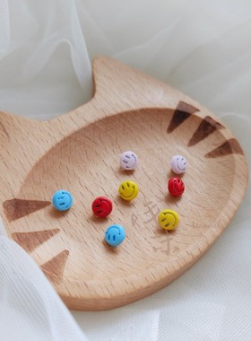 浅茉手工2022新品钩棒针玩偶5mm烤漆笑脸纽扣娃衣小装饰配件ob11