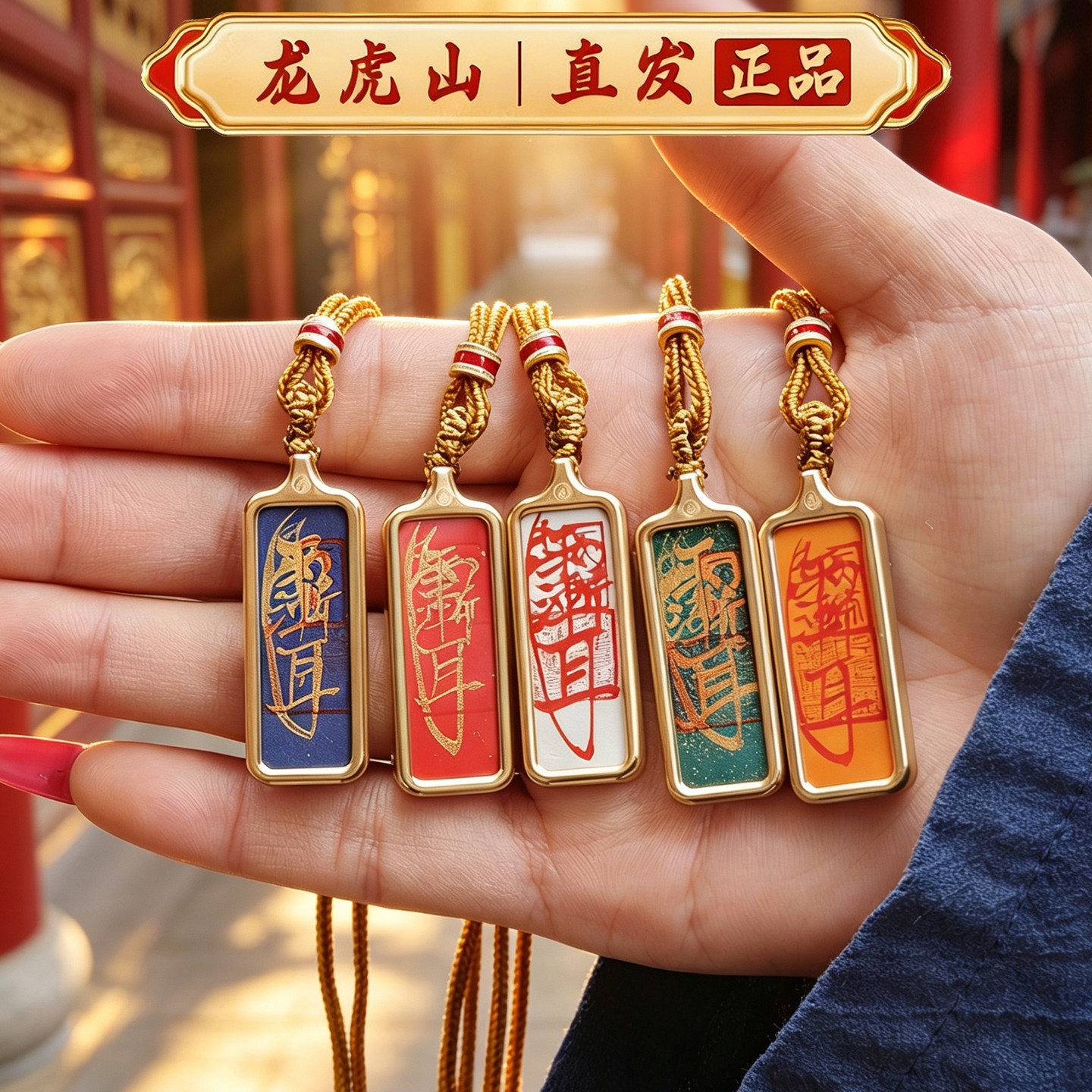 龙虎山正品紫薇讳钛钢护身吊坠