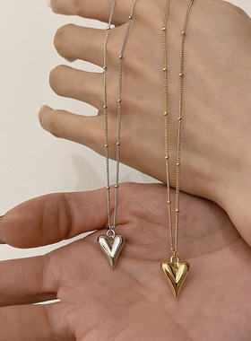 冷淡风爱心吊坠项链简约气质