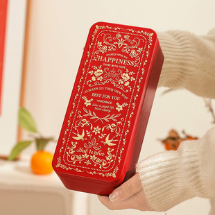马年新年礼盒包装盒曲奇饼干包装盒子烘焙太妃糖过年糖果盒铁盒空