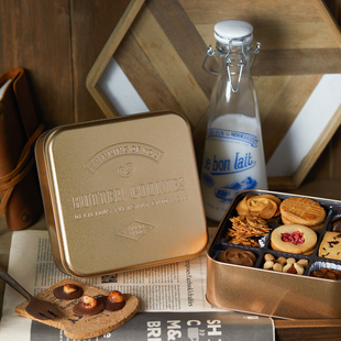 高档蔓越莓曲奇饼干包装 盒铁盒方形铁罐可可脆片太妃糖果点心盒子
