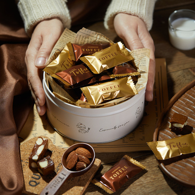 海盐杏仁toffee糖果袋机封袋