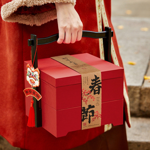 2026马年新年礼盒包装高端手提太妃糖果雪花酥饼干春节礼品盒子空