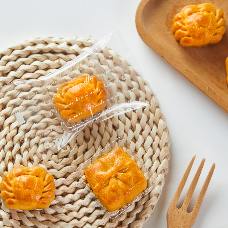 30g迷你中秋月饼托20克透明方托奶黄流心塑料底托月饼包装袋机封