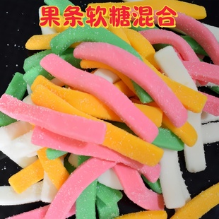 酸砂芒果条话梅苹果扁条乳酸菌条果味软糖果糕条橡皮糖散装 批