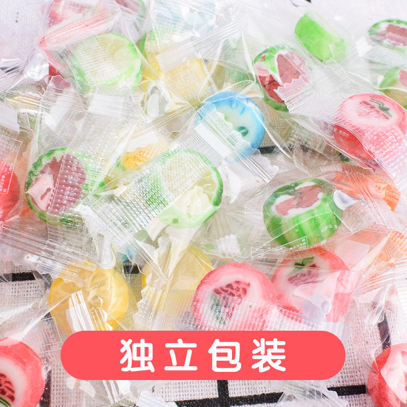 水果切片糖多种口味硬糖果批散装网红爆款小零食棒棒糖喜糖结婚