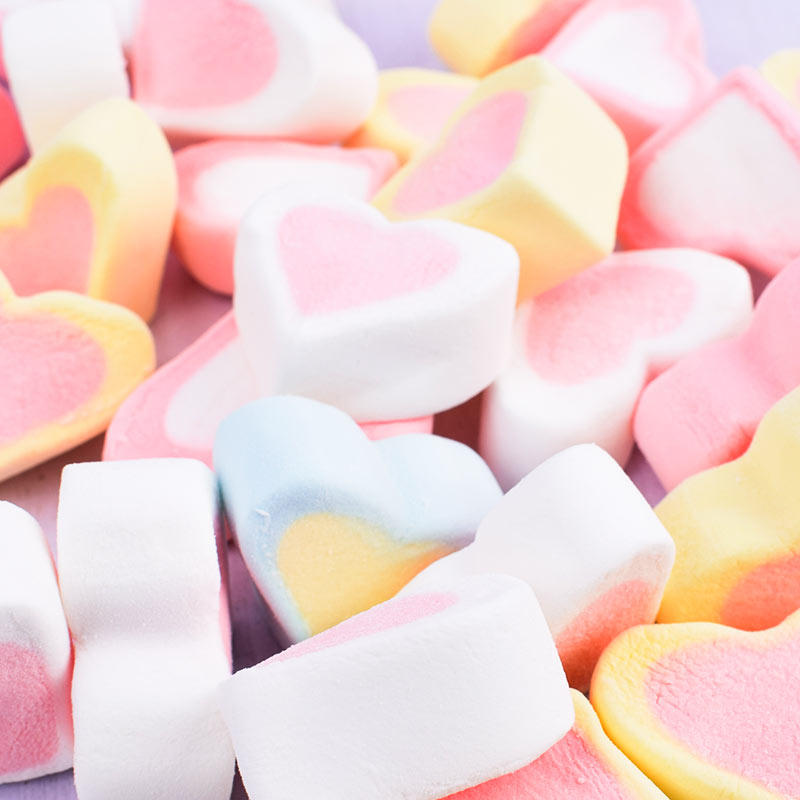 彩色大爱心形混装彩色棉花糖蛋糕冰淇淋装饰心形爱心花粒小圆柱彩