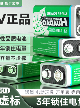 9V方块电池6F22遥控器话筒万用表玩具体温枪烟雾报警器碳性干电池