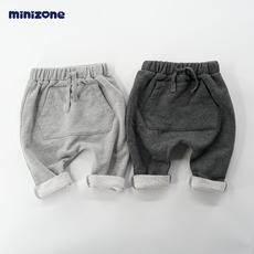 детские штаны minizone婴儿大pp裤童装春秋装新生儿屁屁裤宝宝休闲哈伦裤宽松潮