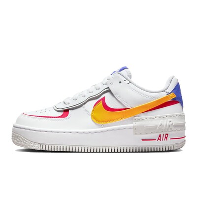 Nike Air Force1 shadow Shadow 低帮 板鞋 女款 白黄红