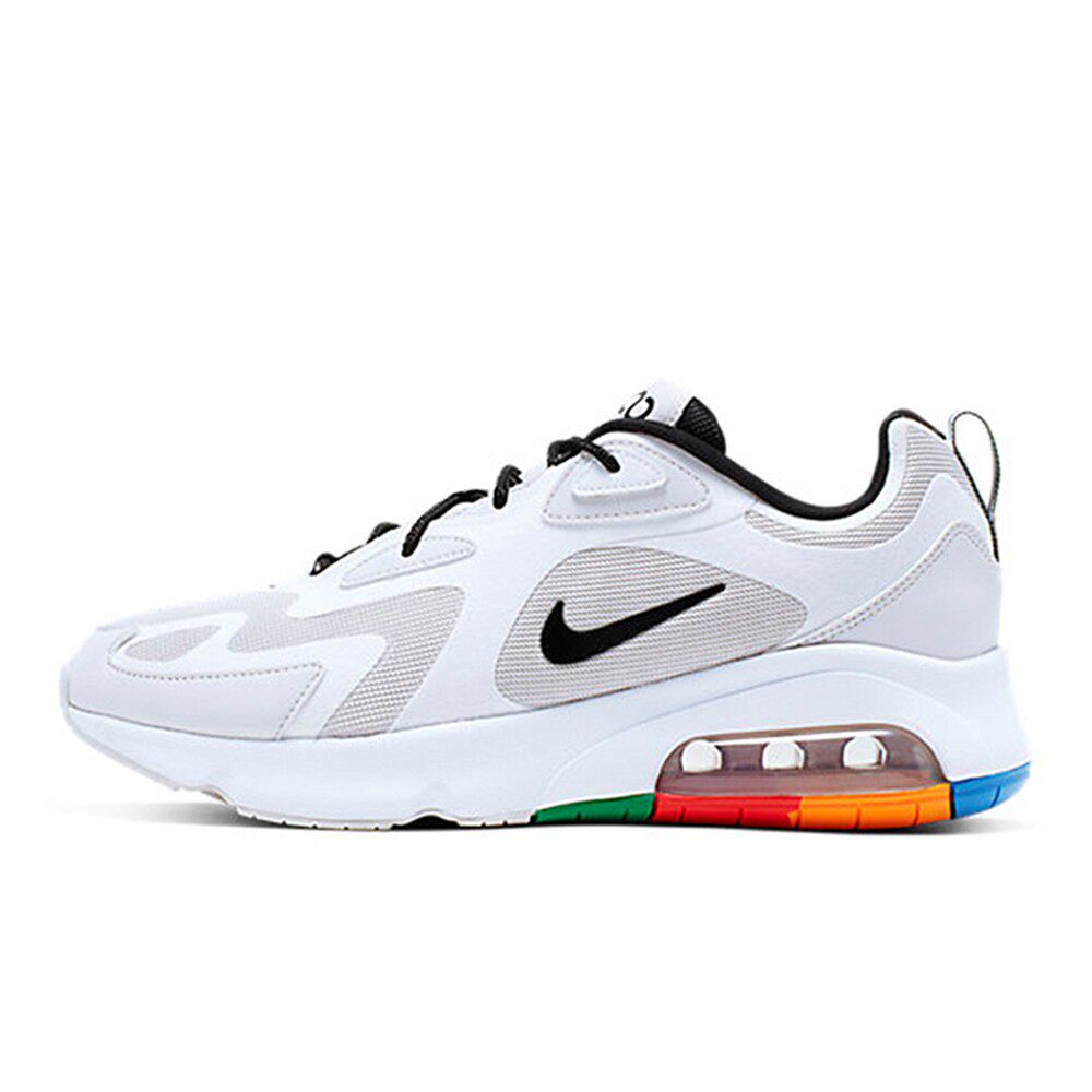 Nike Air Max 200 舒适 低帮 休闲跑步鞋 男款 白彩虹