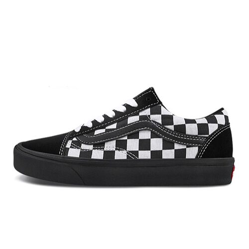 Vans Old Skool系列 ComfyCush 斑马棋盘格 低帮 板鞋 男女同款