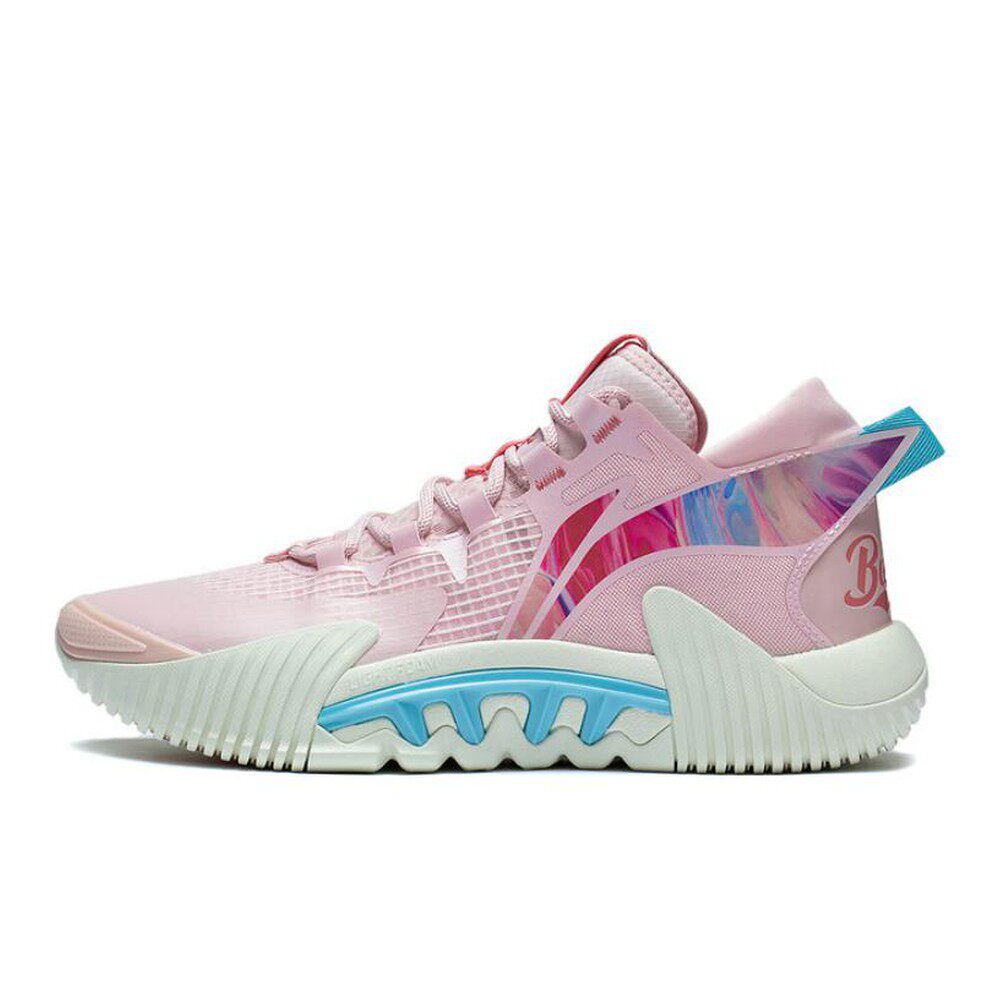 LiNing李宁 反伍2 Low 减震防滑耐磨 低帮 篮球鞋 男款 粉色