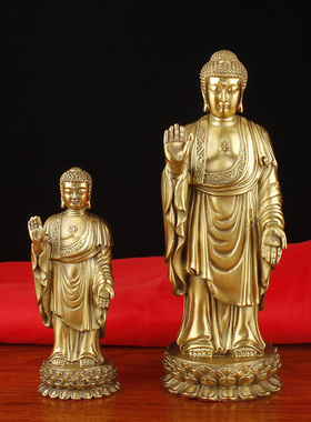 纯铜大日如来佛像摆件灵山大佛释迦牟尼佛祖铜像家居商务礼品摆件